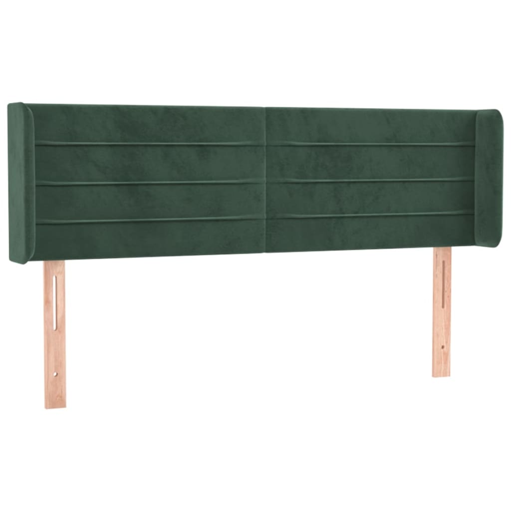 Hoofdbord met randen 147x16x78/88 cm fluweel donkergroen is nu te koop bij PeponiXL, paradijselijk wonen!