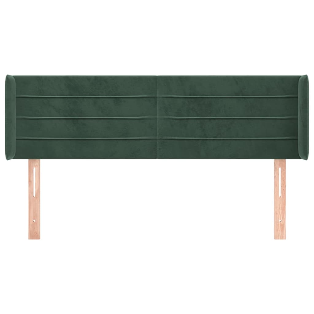 Hoofdbord met randen 147x16x78/88 cm fluweel donkergroen is nu te koop bij PeponiXL, paradijselijk wonen!