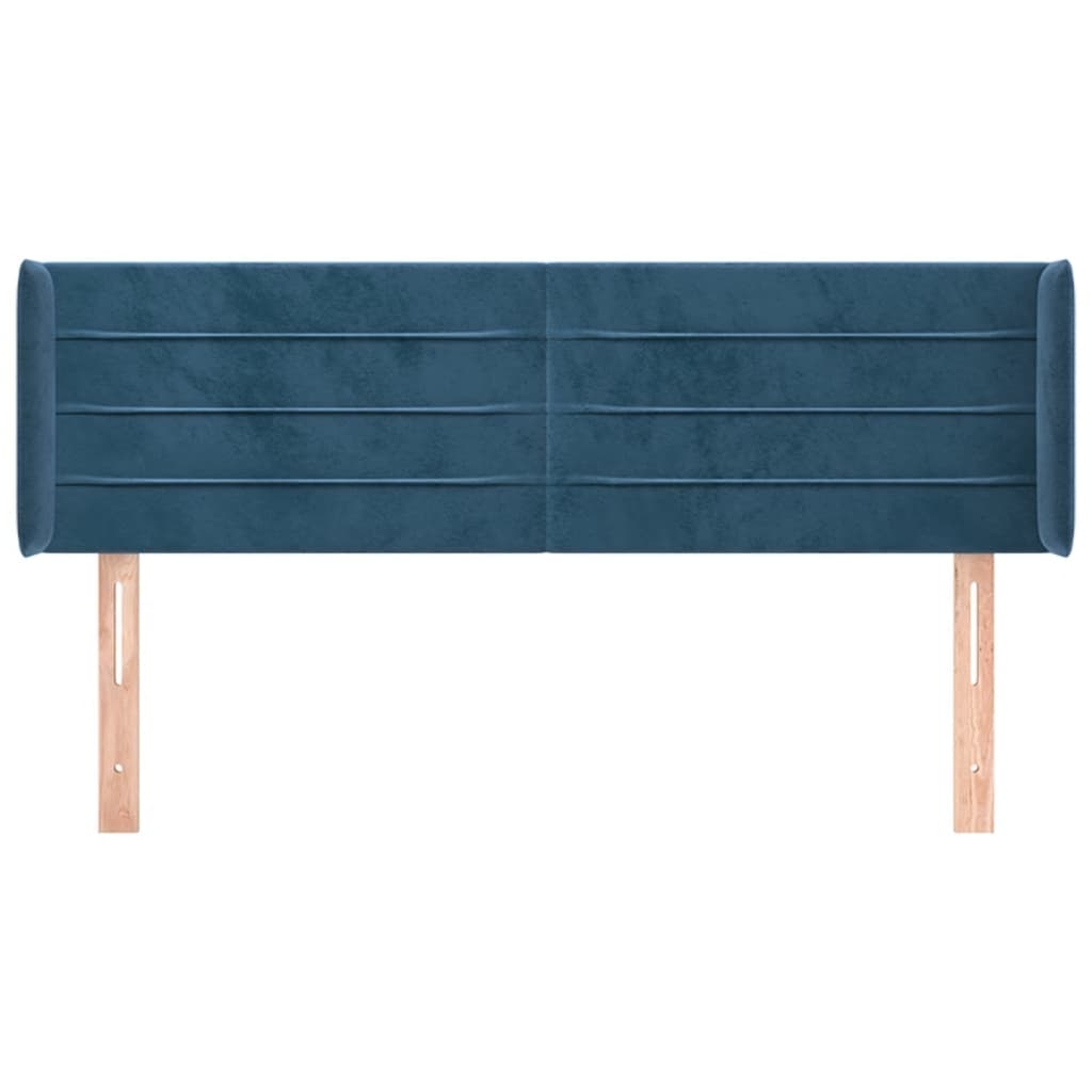 Hoofdbord met randen 147x16x78/88 cm fluweel donkerblauw is nu te koop bij PeponiXL, paradijselijk wonen!
