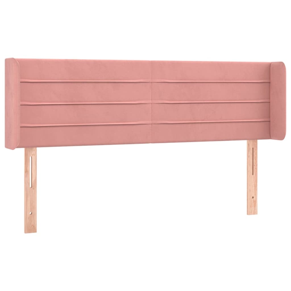 Hoofdbord met randen 147x16x78/88 cm fluweel roze is nu te koop bij PeponiXL, paradijselijk wonen!