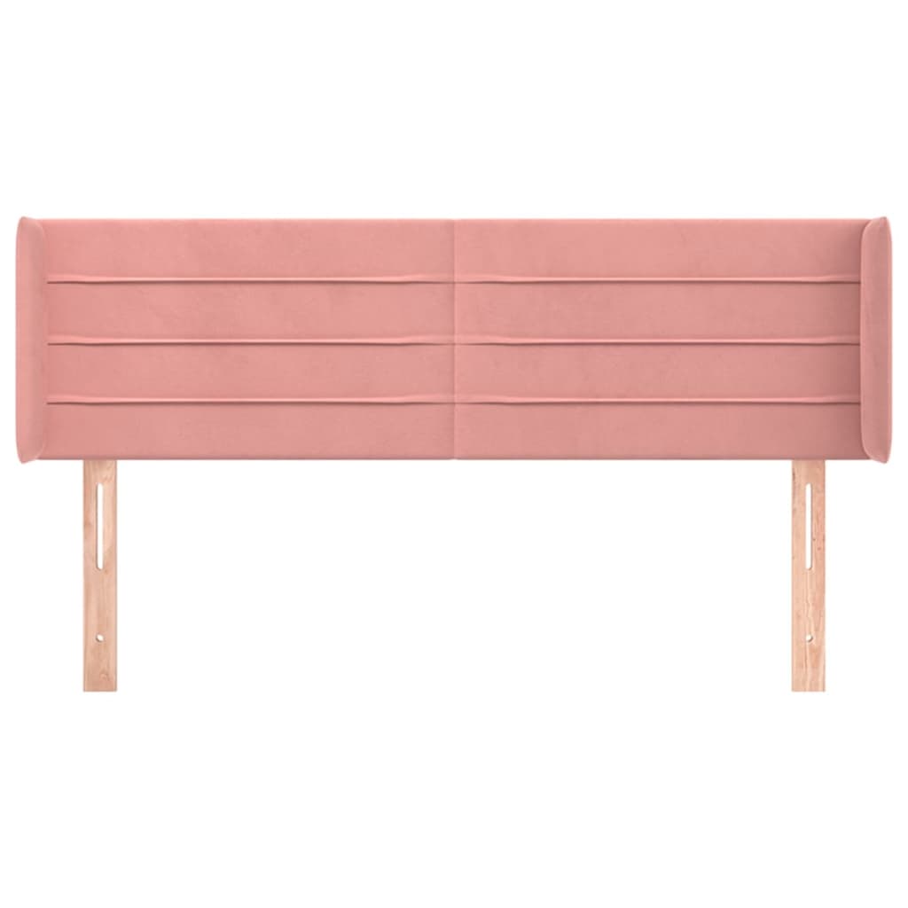 Hoofdbord met randen 147x16x78/88 cm fluweel roze is nu te koop bij PeponiXL, paradijselijk wonen!