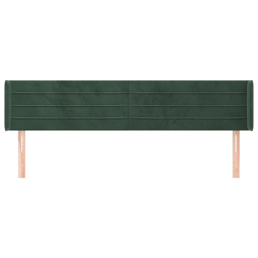 Hoofdbord met randen 163x16x78/88 cm fluweel donkergroen is nu te koop bij PeponiXL, paradijselijk wonen!