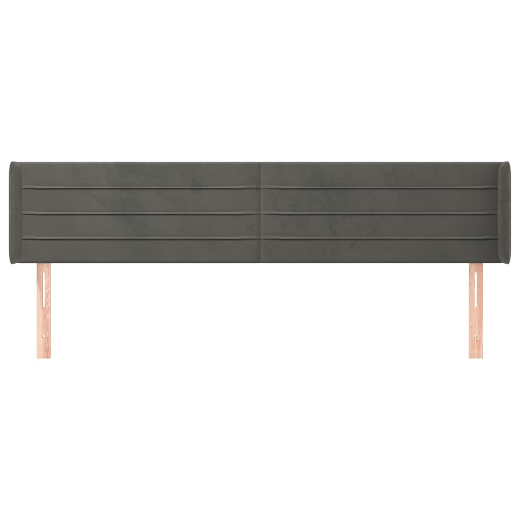 Hoofdbord met randen 183x16x78/88 cm fluweel donkergrijs is nu te koop bij PeponiXL, paradijselijk wonen!