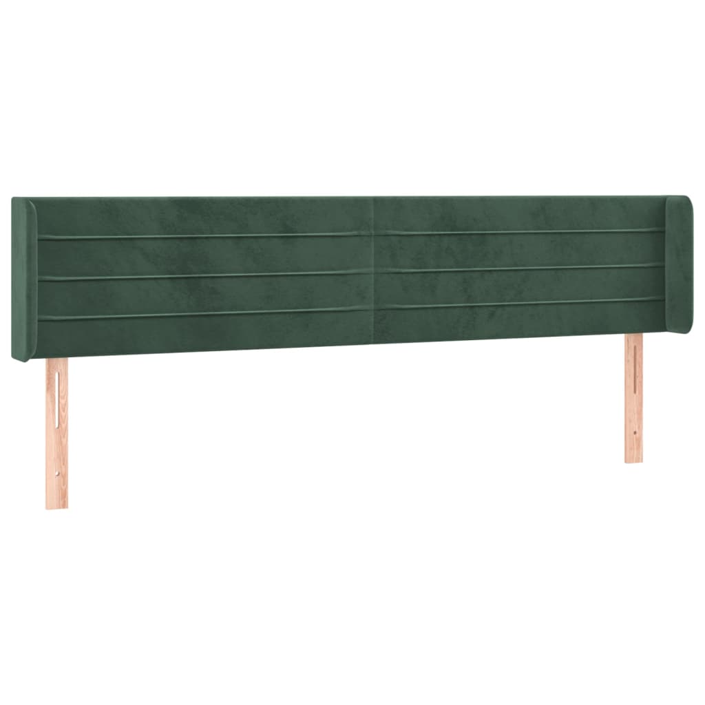 Hoofdbord met randen 183x16x78/88 cm fluweel donkergroen is nu te koop bij PeponiXL, paradijselijk wonen!