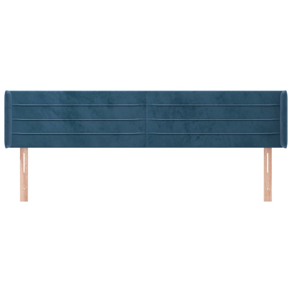 Hoofdbord met randen 183x16x78/88 cm fluweel donkerblauw is nu te koop bij PeponiXL, paradijselijk wonen!