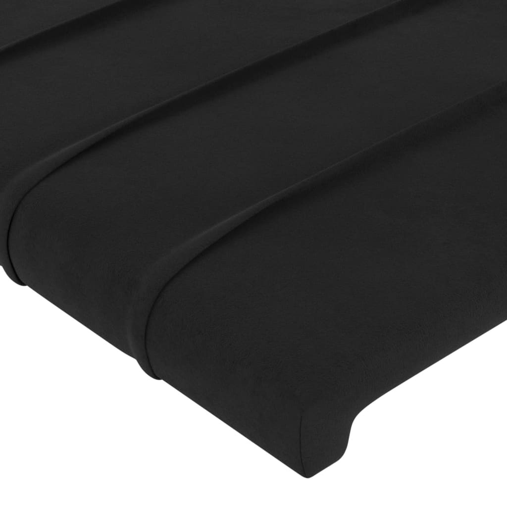 Hoofdbord met randen 203x16x78/88 cm fluweel zwart is nu te koop bij PeponiXL, paradijselijk wonen!
