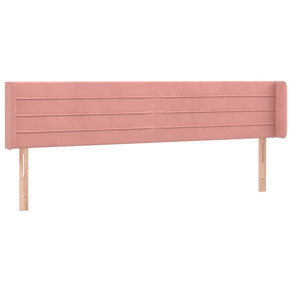 Hoofdbord met randen 203x16x78/88 cm fluweel roze is nu te koop bij PeponiXL, paradijselijk wonen!