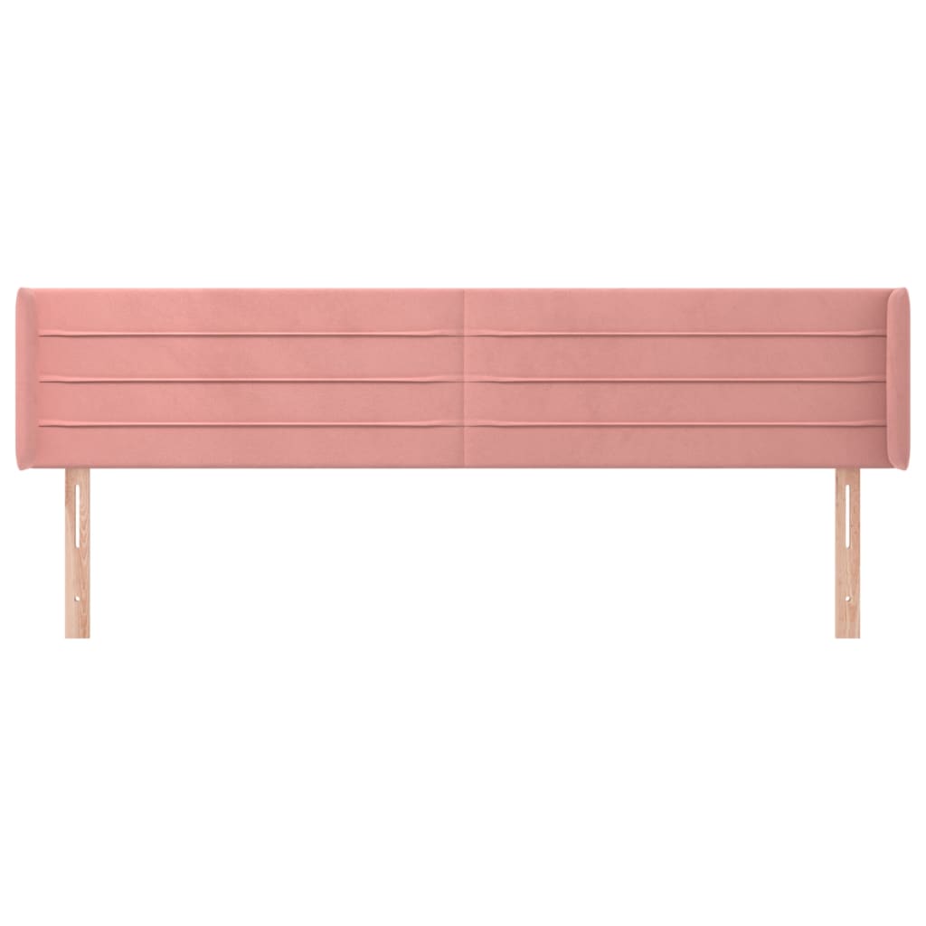 Hoofdbord met randen 203x16x78/88 cm fluweel roze is nu te koop bij PeponiXL, paradijselijk wonen!