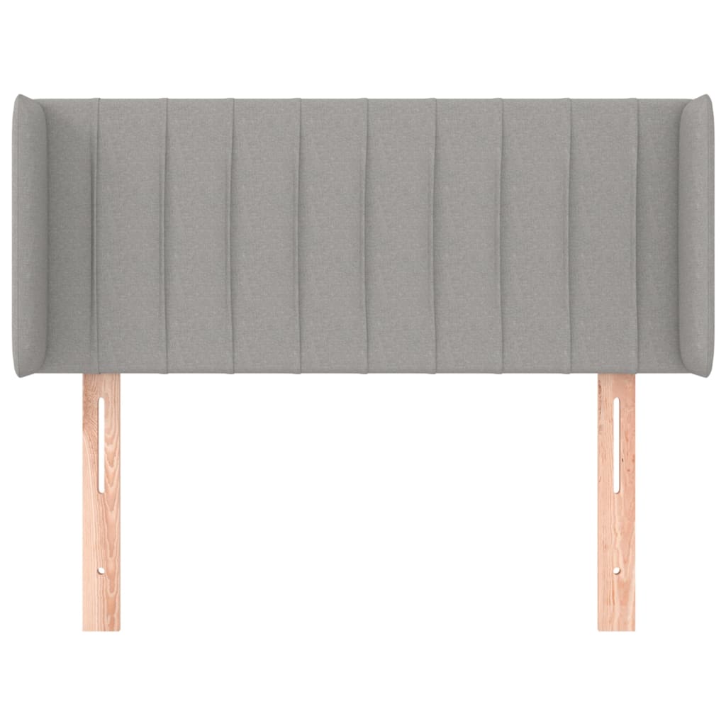 Hoofdbord met randen 83x16x78/88 cm stof lichtgrijs is nu te koop bij PeponiXL, paradijselijk wonen!