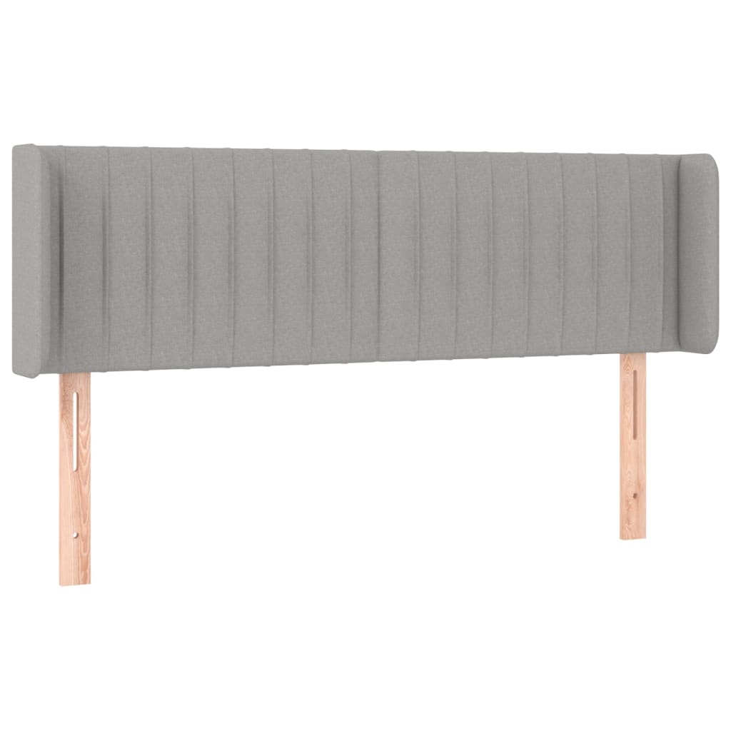 Hoofdbord met randen 147x16x78/88 cm stof lichtgrijs is nu te koop bij PeponiXL, paradijselijk wonen!