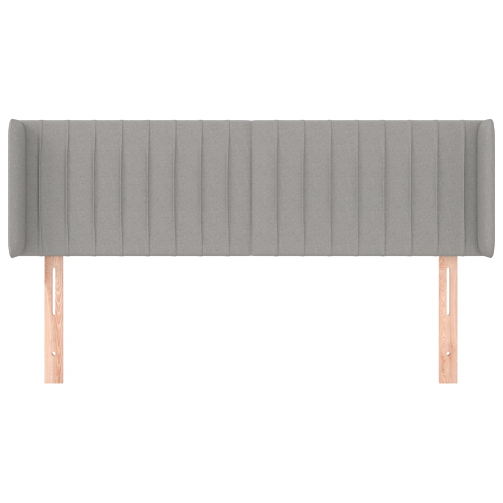 Hoofdbord met randen 147x16x78/88 cm stof lichtgrijs is nu te koop bij PeponiXL, paradijselijk wonen!