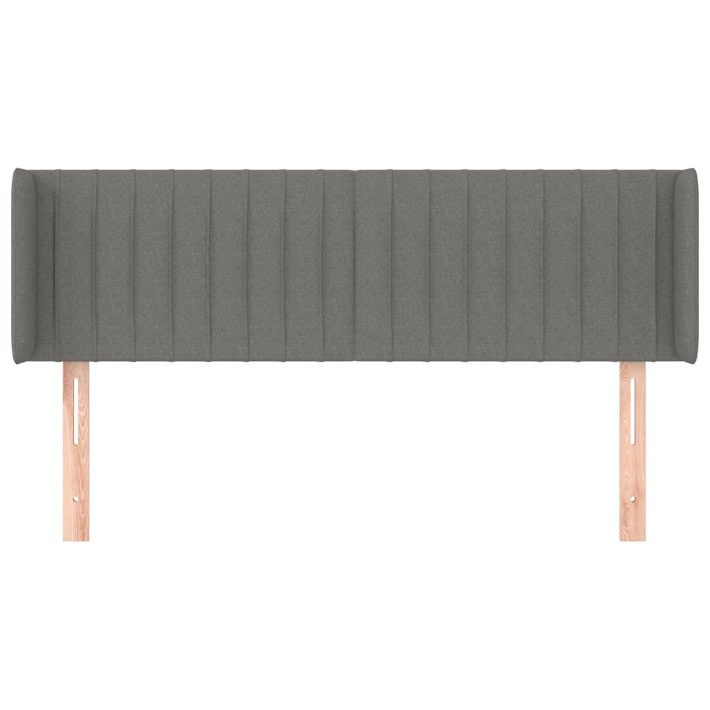 Hoofdbord met randen 147x16x78/88 cm stof donkergrijs is nu te koop bij PeponiXL, paradijselijk wonen!