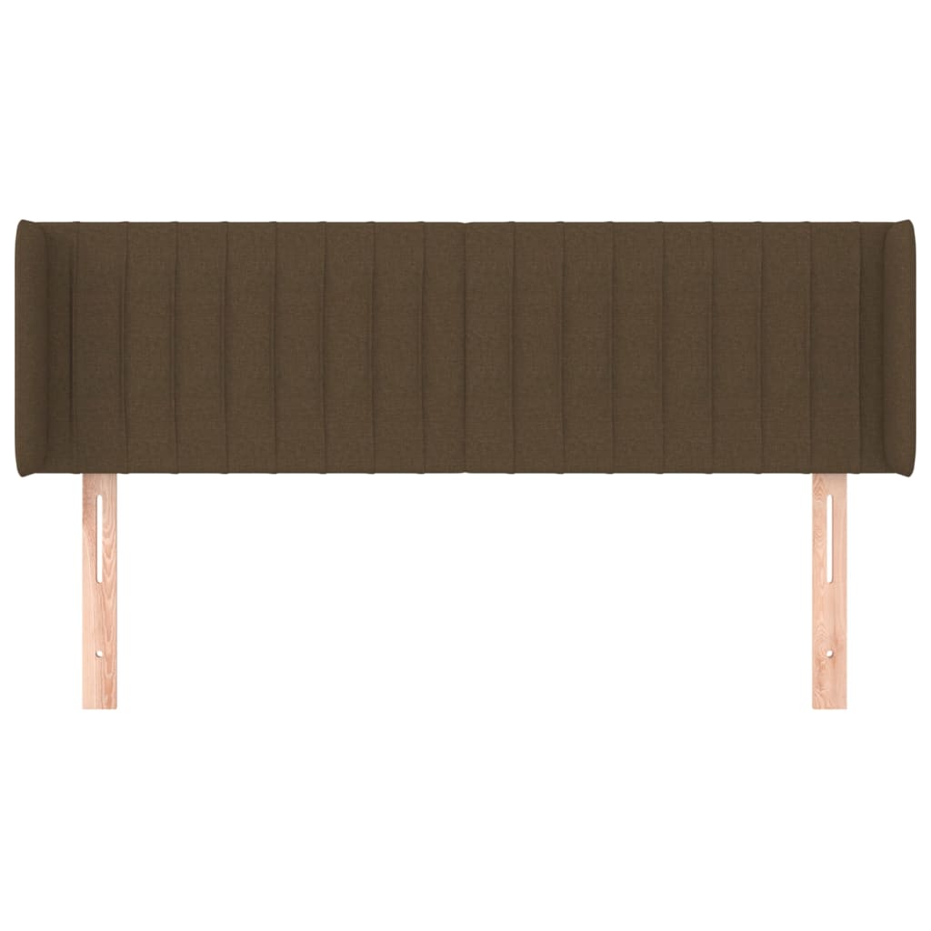 Hoofdbord met randen 147x16x78/88 cm stof donkerbruin is nu te koop bij PeponiXL, paradijselijk wonen!