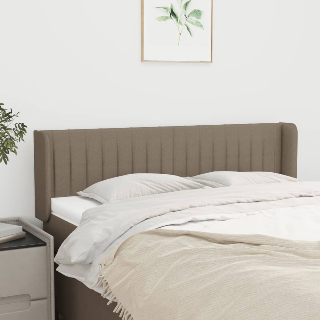 Hoofdbord met randen 147x16x78/88 cm stof taupe is nu te koop bij PeponiXL, paradijselijk wonen!