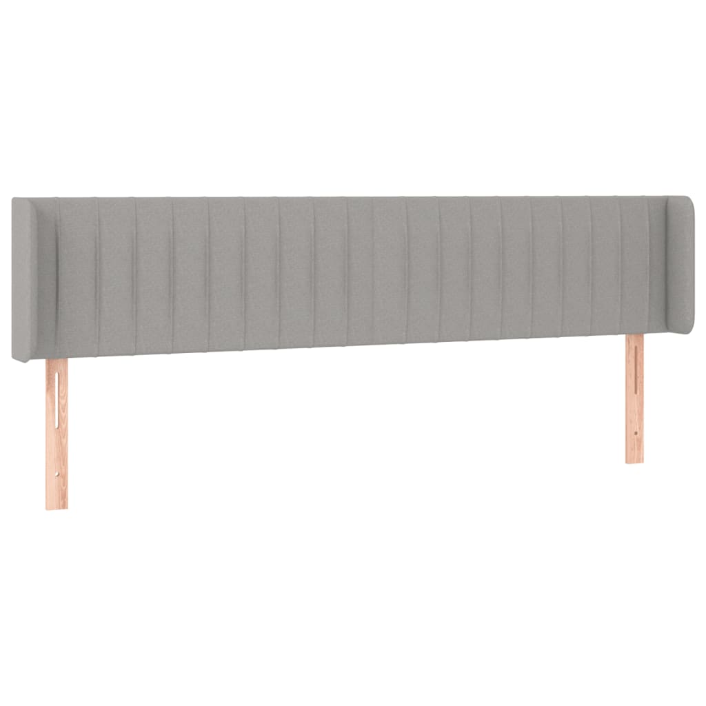 Hoofdbord met randen 163x16x78/88 cm stof lichtgrijs is nu te koop bij PeponiXL, paradijselijk wonen!