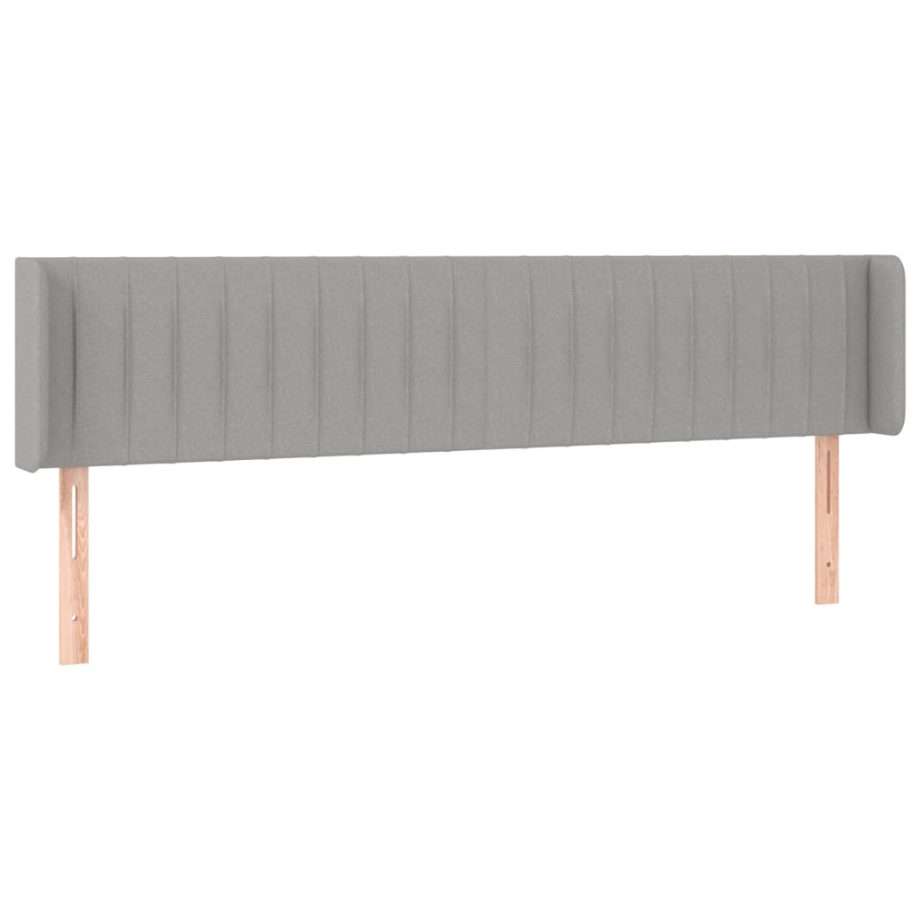Hoofdbord met randen 183x16x78/88 cm stof lichtgrijs is nu te koop bij PeponiXL, paradijselijk wonen!