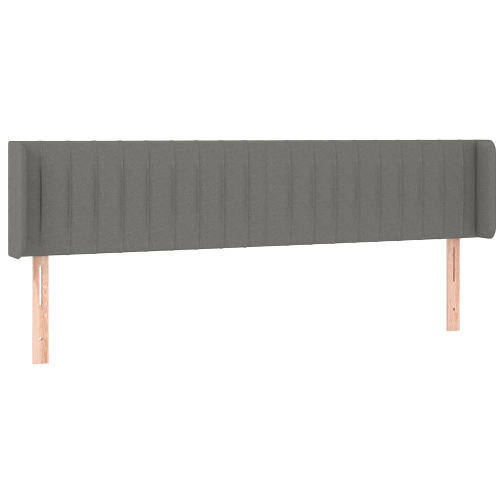 Hoofdbord met randen 183x16x78/88 cm stof donkergrijs is nu te koop bij PeponiXL, paradijselijk wonen!