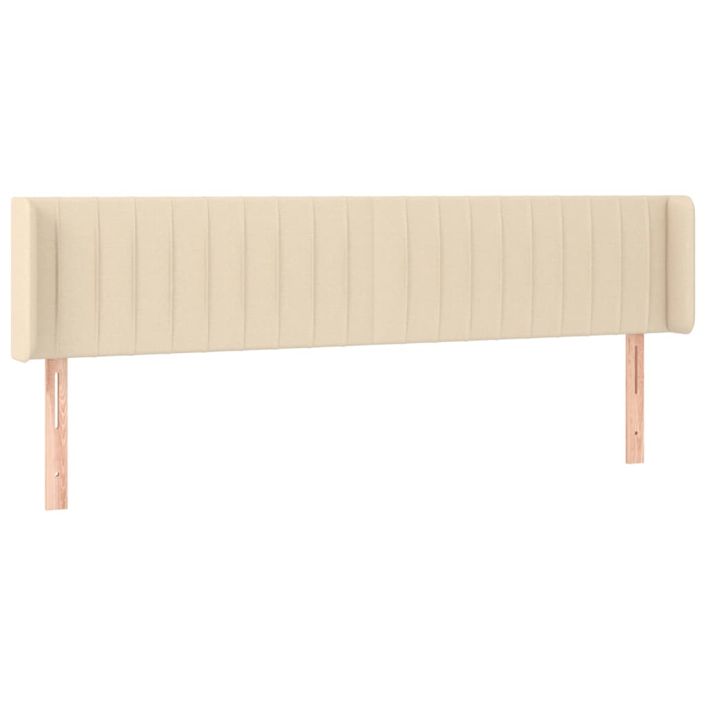 Hoofdbord met randen 183x16x78/88 cm stof crèmekleurig is nu te koop bij PeponiXL, paradijselijk wonen!