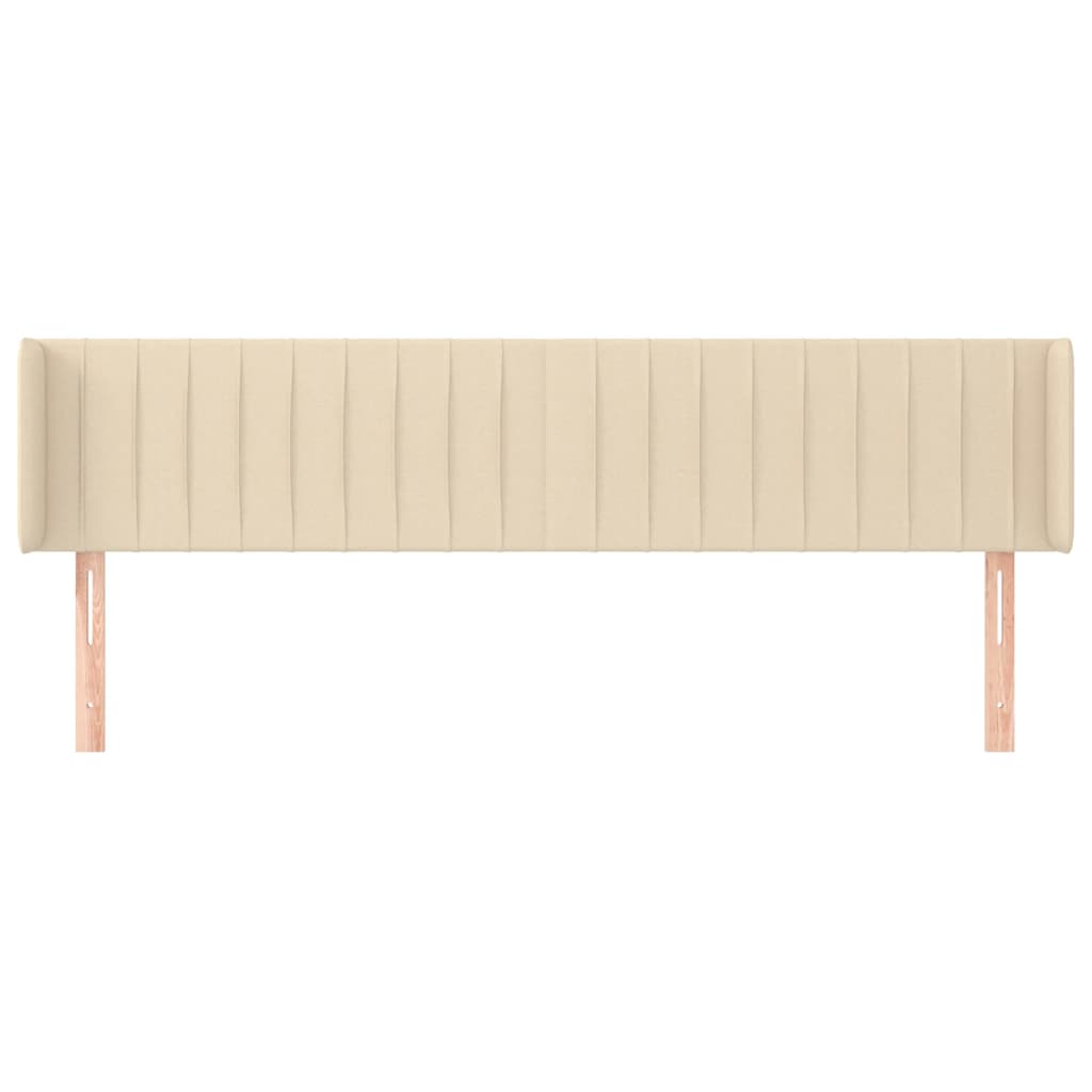 Hoofdbord met randen 183x16x78/88 cm stof crèmekleurig is nu te koop bij PeponiXL, paradijselijk wonen!