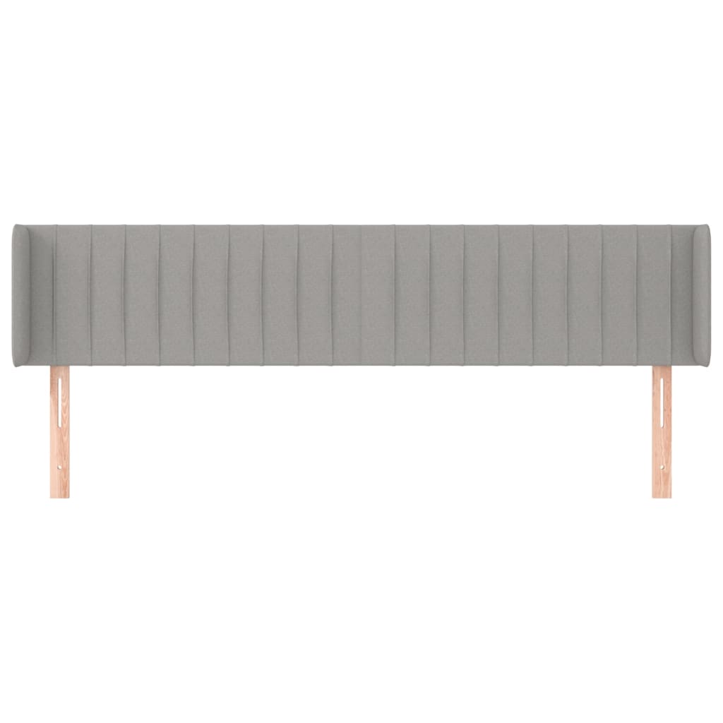 Hoofdbord met randen 203x16x78/88 cm stof lichtgrijs is nu te koop bij PeponiXL, paradijselijk wonen!