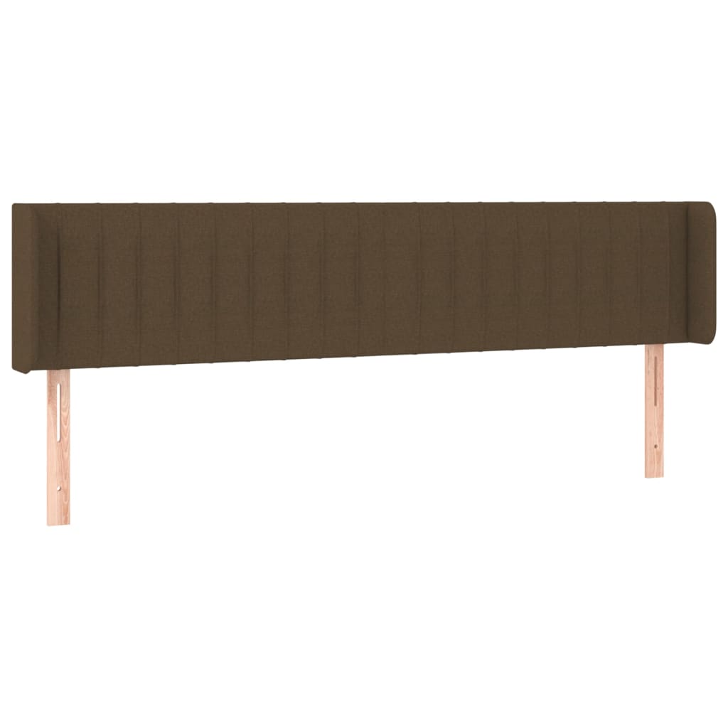 Hoofdbord met randen 203x16x78/88 cm stof donkerbruin is nu te koop bij PeponiXL, paradijselijk wonen!