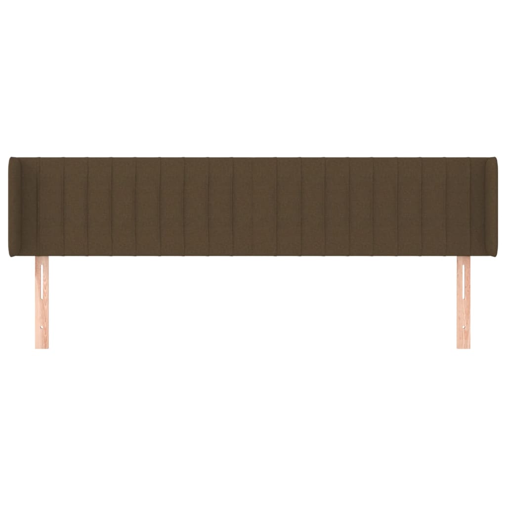 Hoofdbord met randen 203x16x78/88 cm stof donkerbruin is nu te koop bij PeponiXL, paradijselijk wonen!