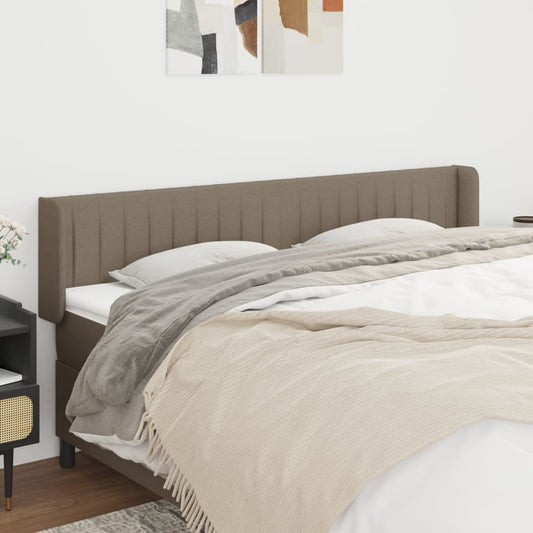 Hoofdbord met randen 203x16x78/88 cm stof taupe is nu te koop bij PeponiXL, paradijselijk wonen!
