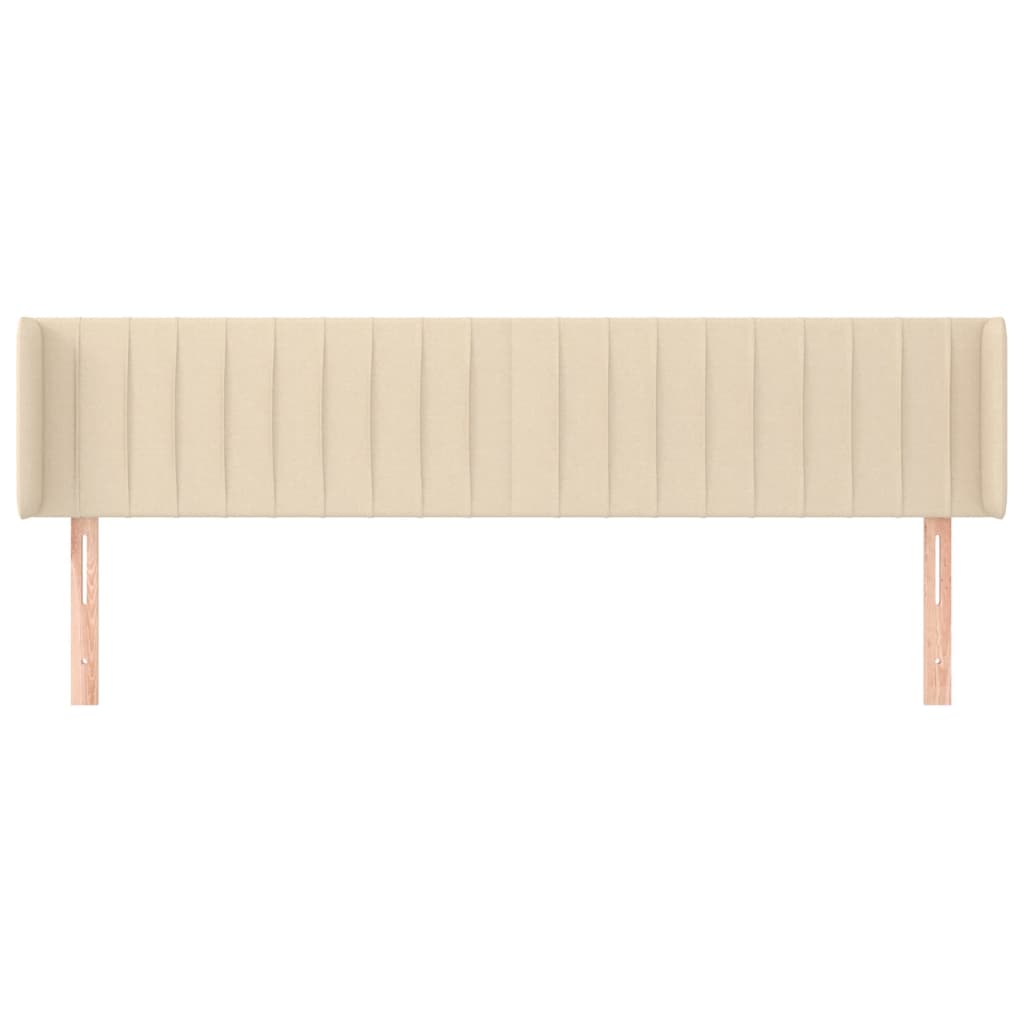 Hoofdbord met randen 203x16x78/88 cm stof crèmekleurig is nu te koop bij PeponiXL, paradijselijk wonen!