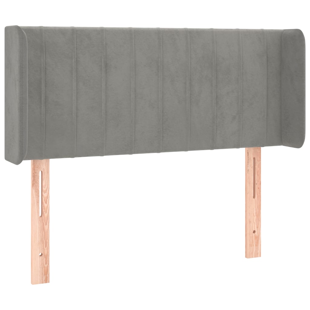Hoofdbord met randen 93x16x78/88 cm fluweel lichtgrijs is nu te koop bij PeponiXL, paradijselijk wonen!
