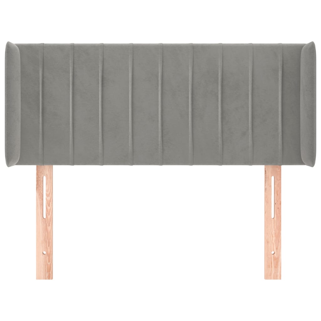 Hoofdbord met randen 93x16x78/88 cm fluweel lichtgrijs is nu te koop bij PeponiXL, paradijselijk wonen!