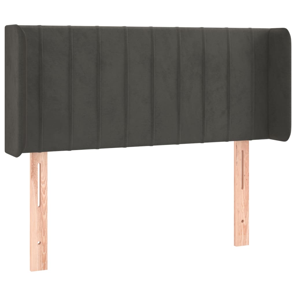 Hoofdbord met randen 93x16x78/88 cm fluweel donkergrijs is nu te koop bij PeponiXL, paradijselijk wonen!