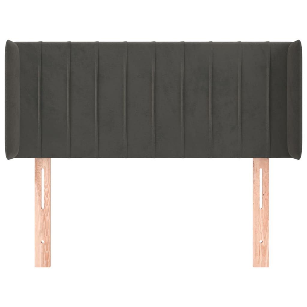 Hoofdbord met randen 93x16x78/88 cm fluweel donkergrijs is nu te koop bij PeponiXL, paradijselijk wonen!