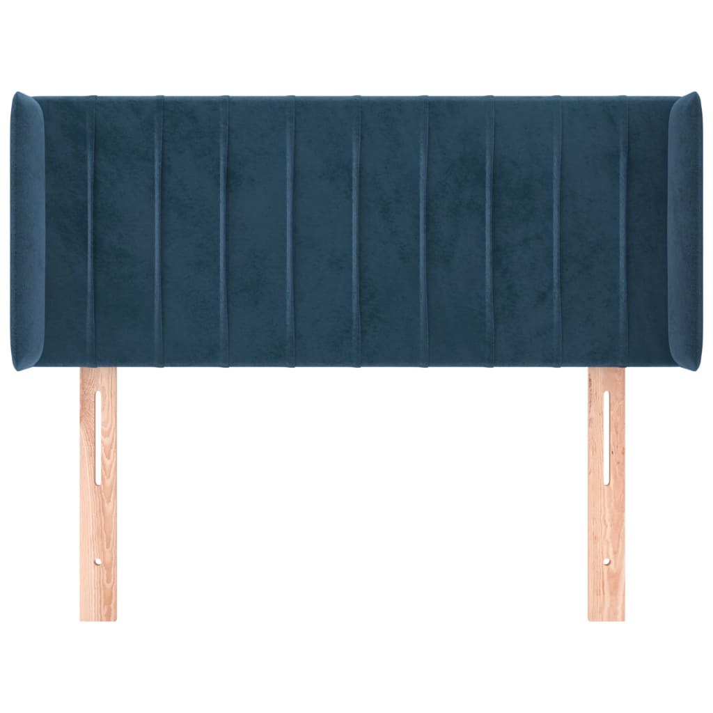 Hoofdbord met randen 93x16x78/88 cm fluweel donkerblauw is nu te koop bij PeponiXL, paradijselijk wonen!