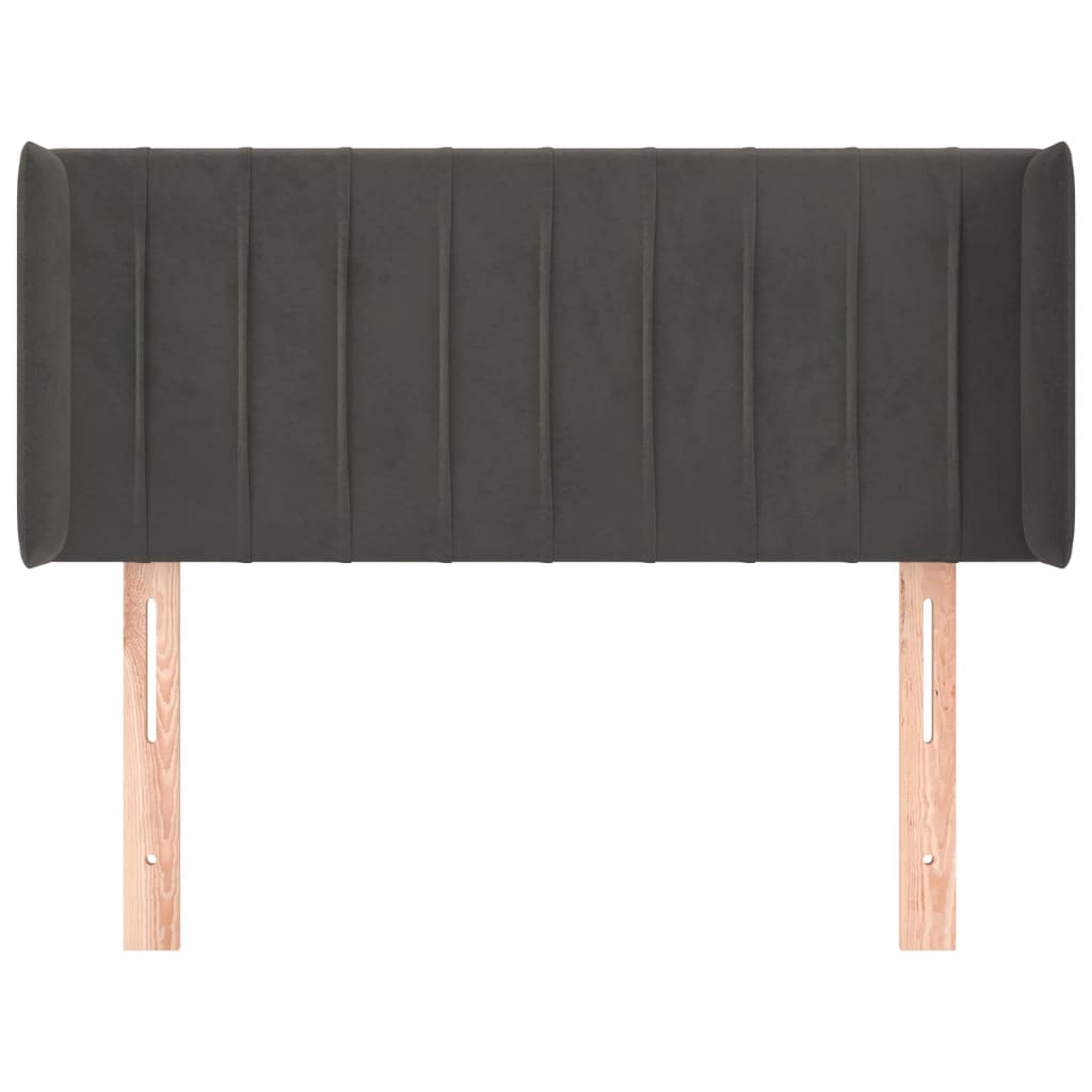 Hoofdbord met randen 103x16x78/88 cm fluweel donkergrijs is nu te koop bij PeponiXL, paradijselijk wonen!