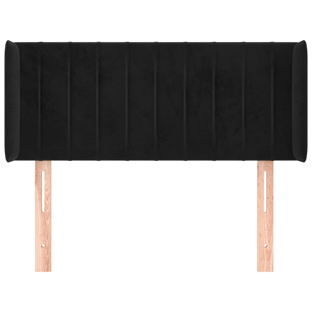 Hoofdbord met randen 103x16x78/88 cm fluweel zwart is nu te koop bij PeponiXL, paradijselijk wonen!