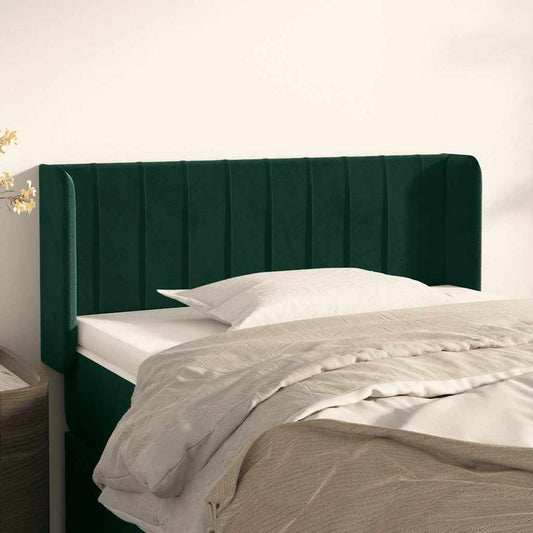 Hoofdbord met randen 103x16x78/88 cm fluweel donkergroen is nu te koop bij PeponiXL, paradijselijk wonen!