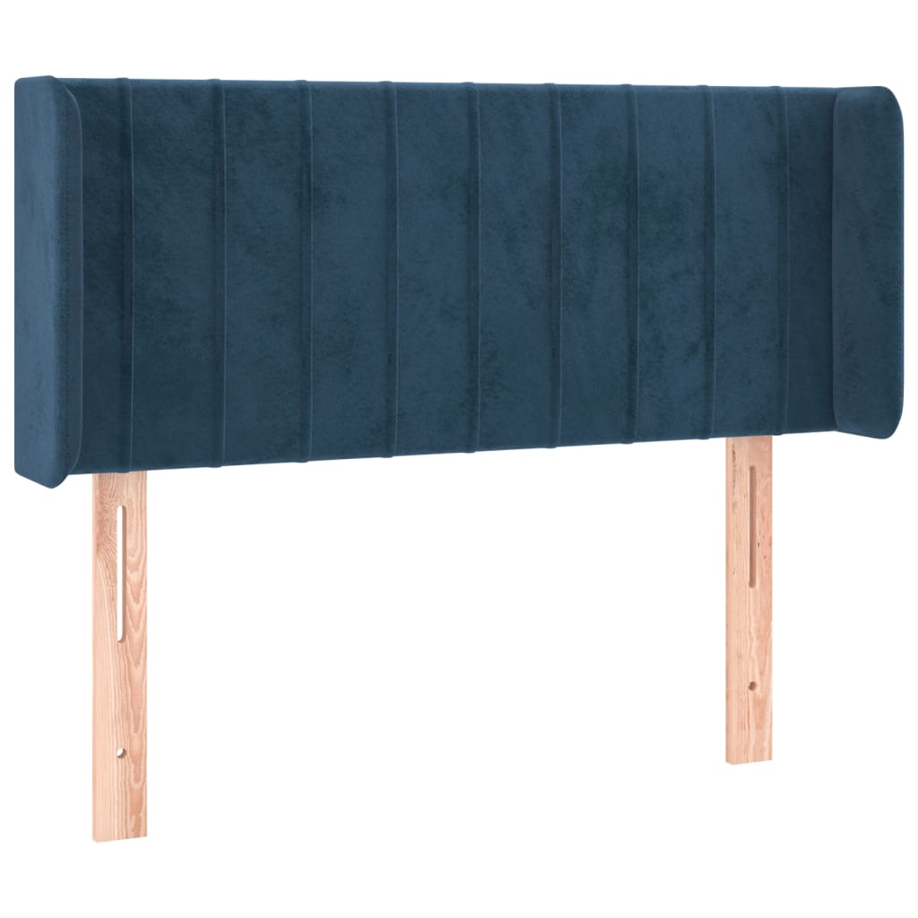 Hoofdbord met randen 103x16x78/88 cm fluweel donkerblauw is nu te koop bij PeponiXL, paradijselijk wonen!