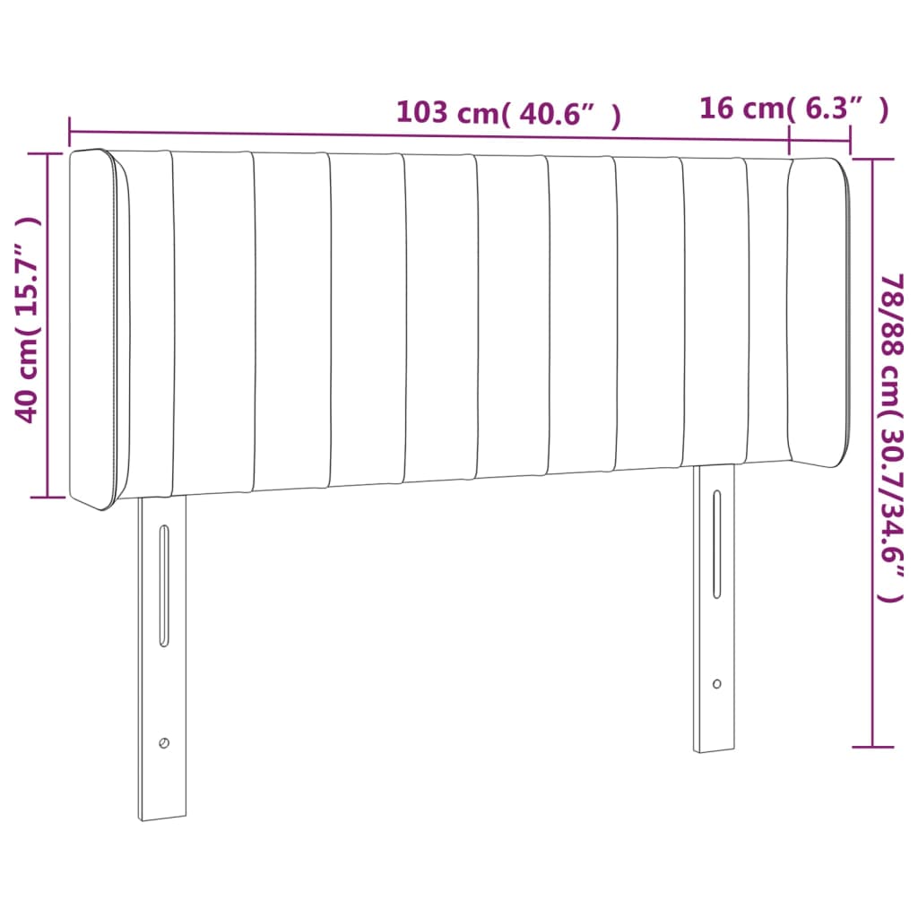 Hoofdbord met randen 103x16x78/88 cm fluweel donkerblauw is nu te koop bij PeponiXL, paradijselijk wonen!