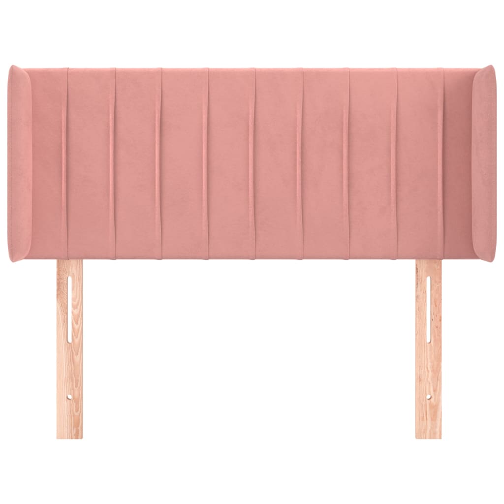 Hoofdbord met randen 103x16x78/88 cm fluweel roze is nu te koop bij PeponiXL, paradijselijk wonen!