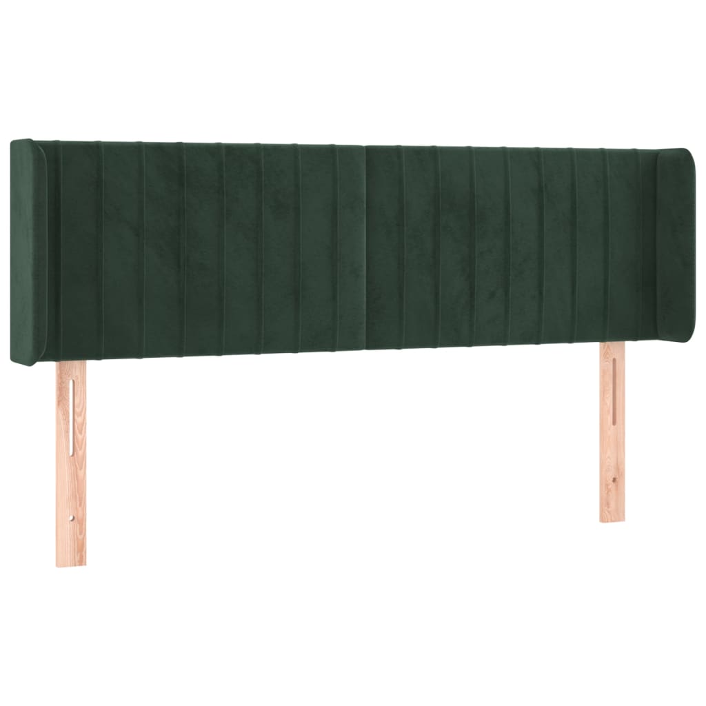 Hoofdbord met randen 147x16x78/88 cm fluweel donkergroen is nu te koop bij PeponiXL, paradijselijk wonen!