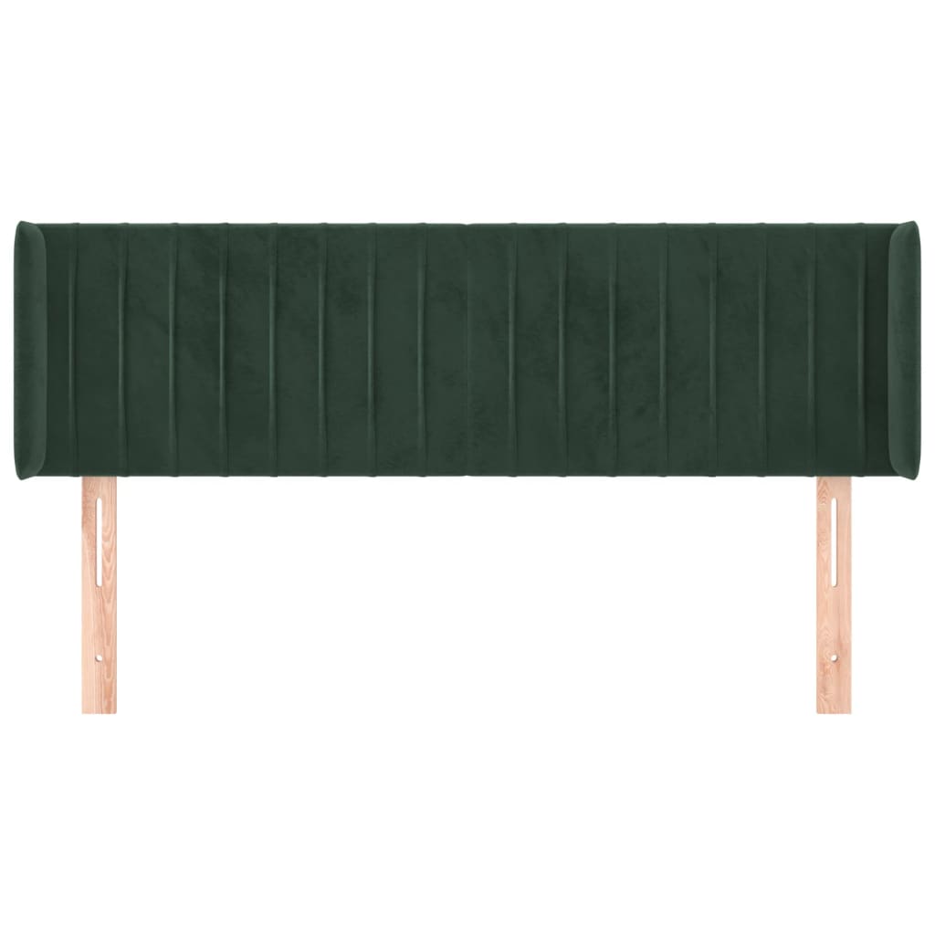 Hoofdbord met randen 147x16x78/88 cm fluweel donkergroen is nu te koop bij PeponiXL, paradijselijk wonen!