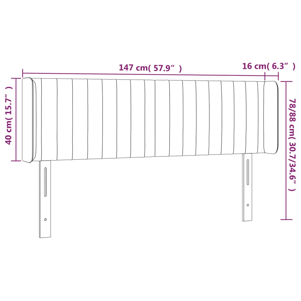 Hoofdbord met randen 147x16x78/88 cm fluweel donkergroen is nu te koop bij PeponiXL, paradijselijk wonen!