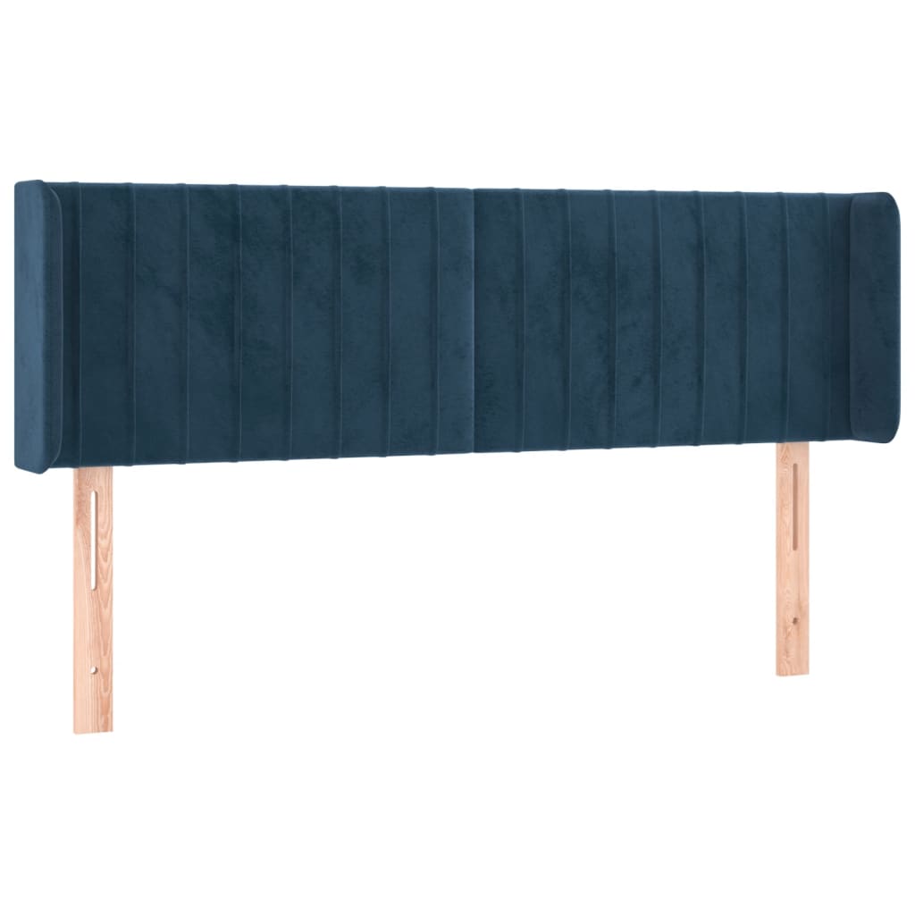 Hoofdbord met randen 147x16x78/88 cm fluweel donkerblauw is nu te koop bij PeponiXL, paradijselijk wonen!
