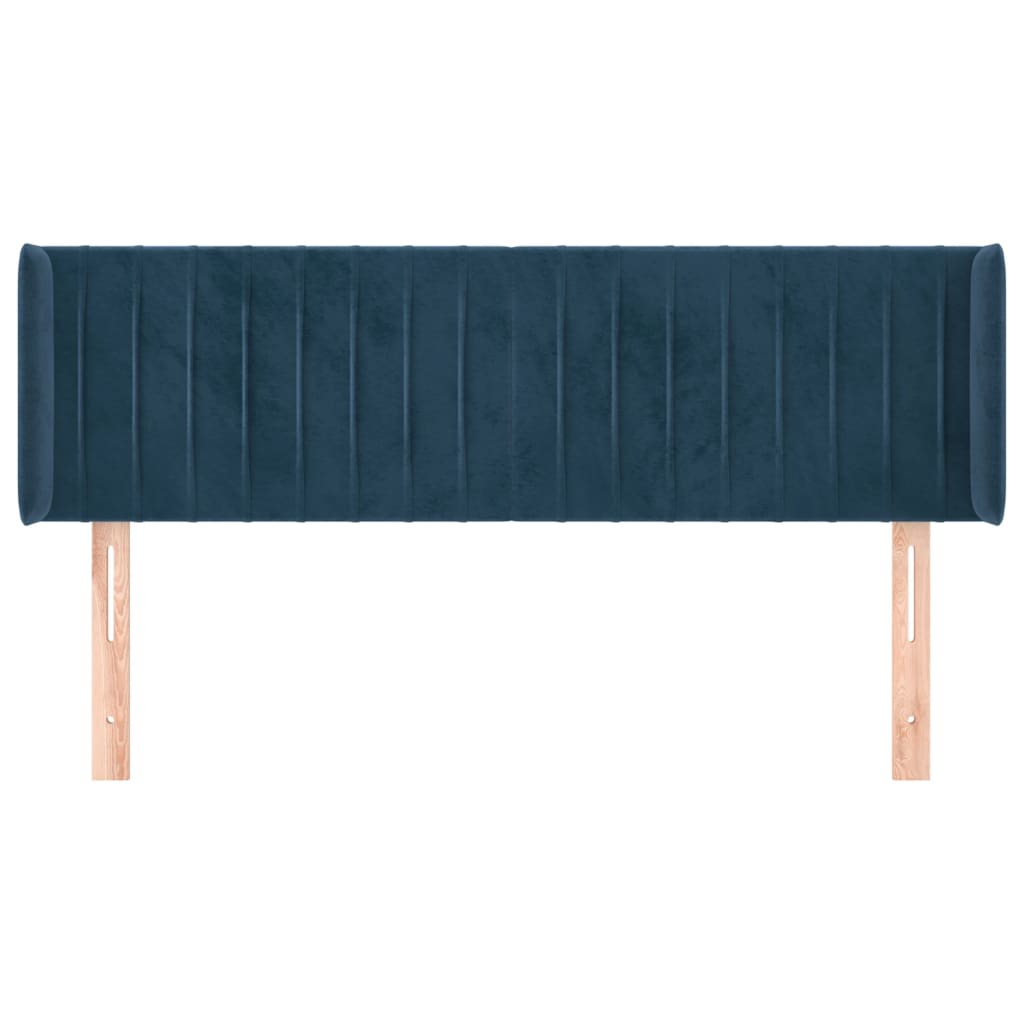 Hoofdbord met randen 147x16x78/88 cm fluweel donkerblauw is nu te koop bij PeponiXL, paradijselijk wonen!