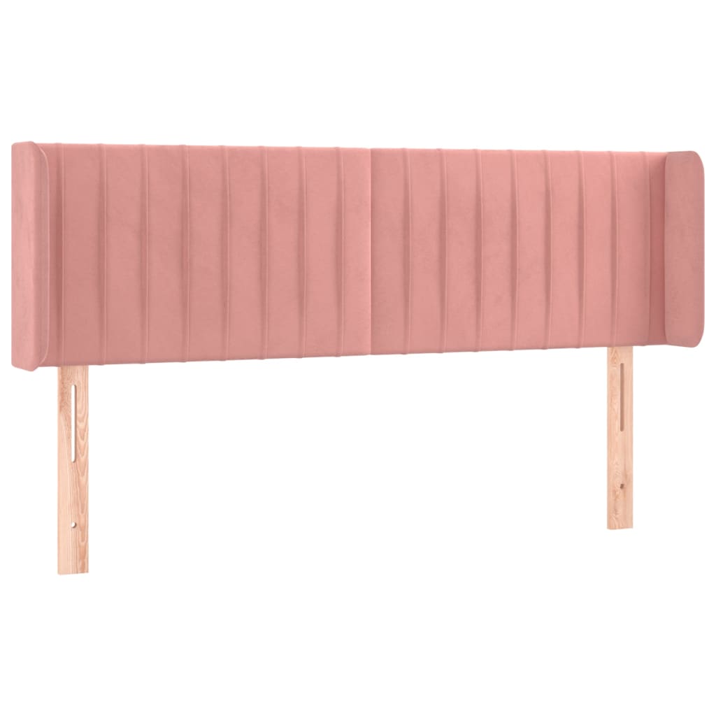 Hoofdbord met randen 147x16x78/88 cm fluweel roze is nu te koop bij PeponiXL, paradijselijk wonen!