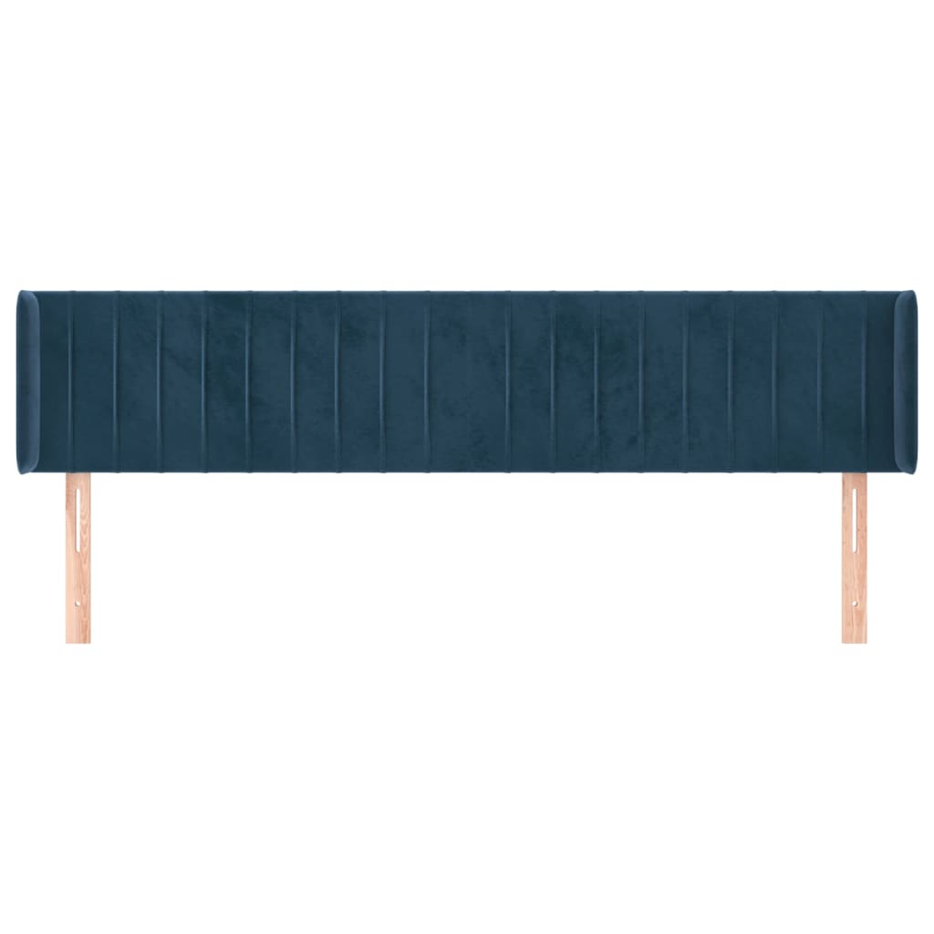 Hoofdbord met randen 163x16x78/88 cm fluweel donkerblauw is nu te koop bij PeponiXL, paradijselijk wonen!