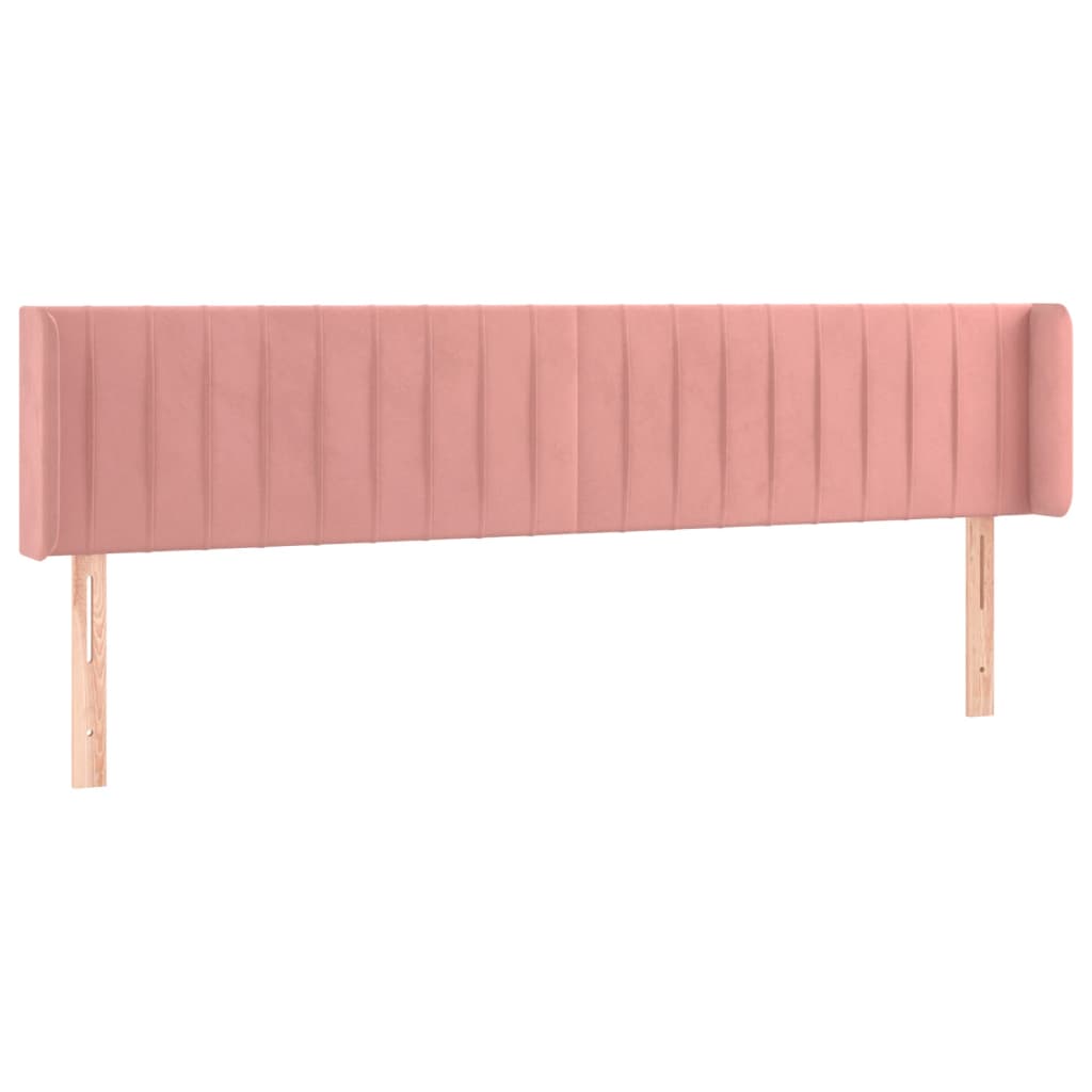 Hoofdbord met randen 163x16x78/88 cm fluweel roze is nu te koop bij PeponiXL, paradijselijk wonen!
