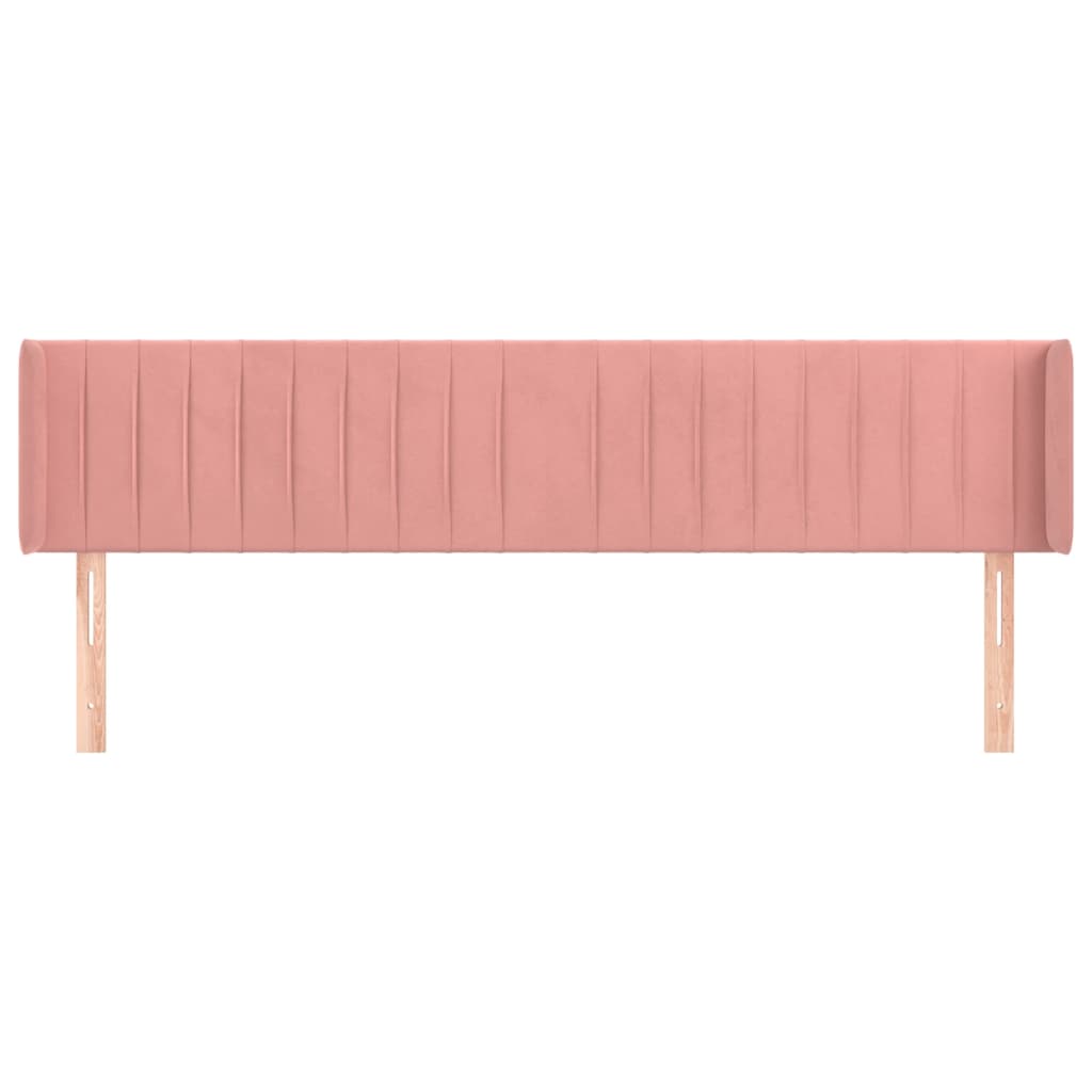Hoofdbord met randen 163x16x78/88 cm fluweel roze is nu te koop bij PeponiXL, paradijselijk wonen!