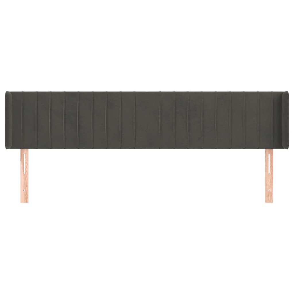 Hoofdbord met randen 183x16x78/88 cm fluweel donkergrijs is nu te koop bij PeponiXL, paradijselijk wonen!