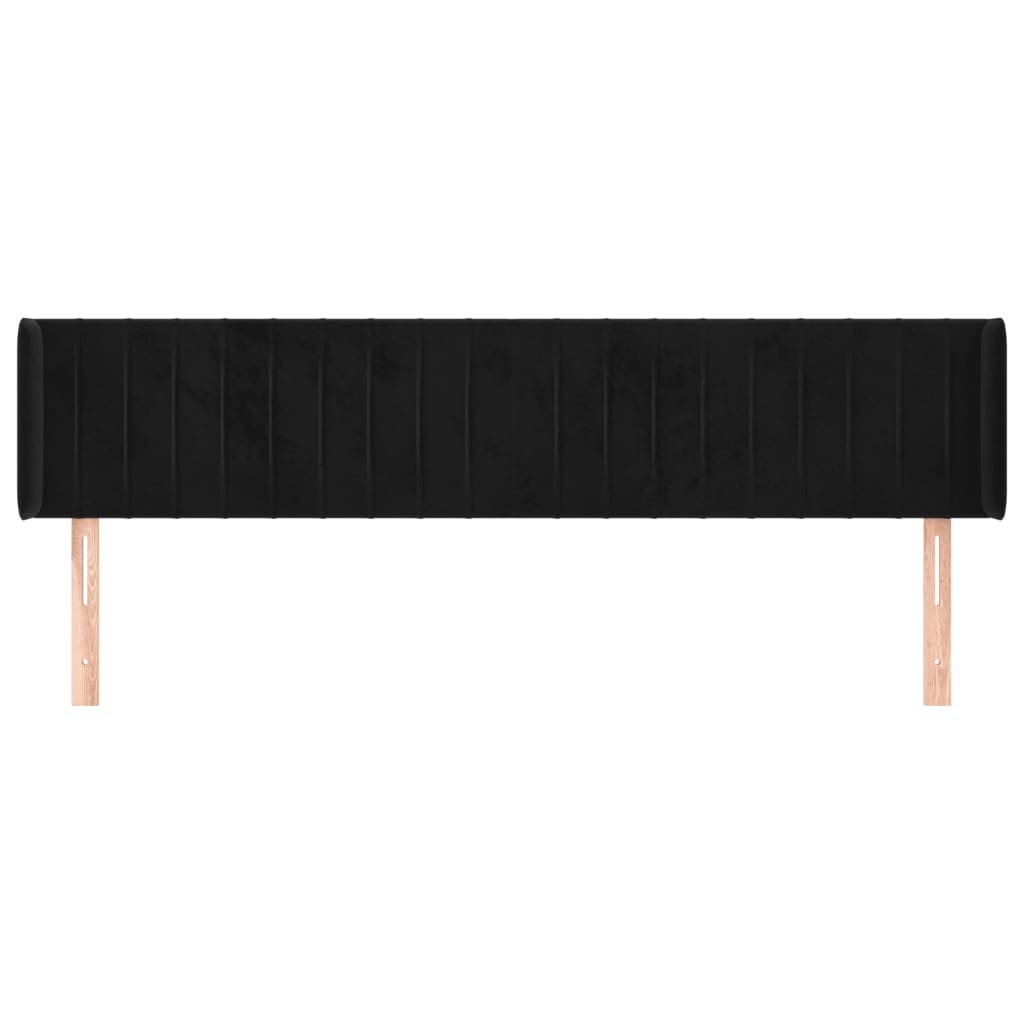 Hoofdbord met randen 183x16x78/88 cm fluweel zwart is nu te koop bij PeponiXL, paradijselijk wonen!